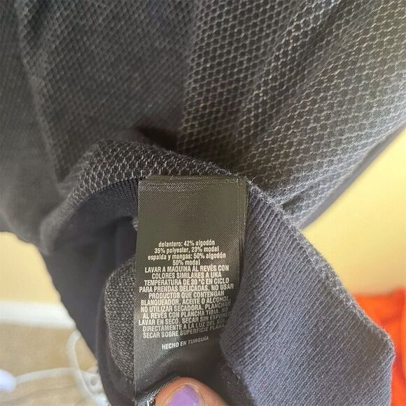 Ted Baker MensHoundstooth Knit Polo Shirt Black and Gray‎ Long Sleeve Size Large - Picture 9 of 10